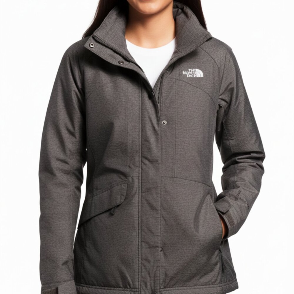 TNF Women’s Monarch Triclimate 3-in-1 Jacket Heather Grey Large EUC